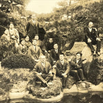 Japanese Showa Traditional Garden Group Staff Photograph Vtg Sepia Tone PH146