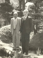 Japanese Showa Traditional Garden Photograph Vtg Suited Men Black White PH210