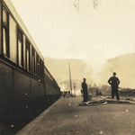 Japanese Showa Train Station Platform Photograph Densha Daily Life Sepia PH192