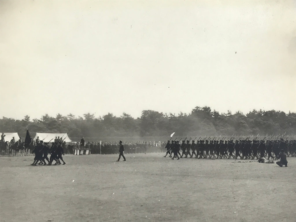 Japanese Showa WWII Military Demonstration Photograph Uniforms Black White PH114