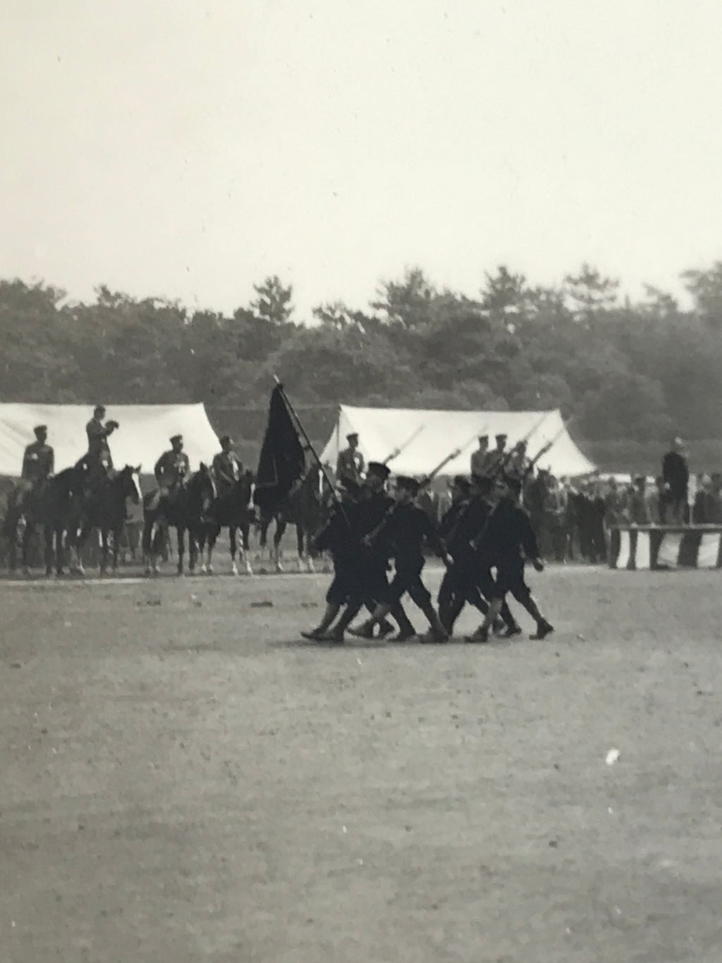 Japanese Showa WWII Military Demonstration Photograph Uniforms Black White PH114