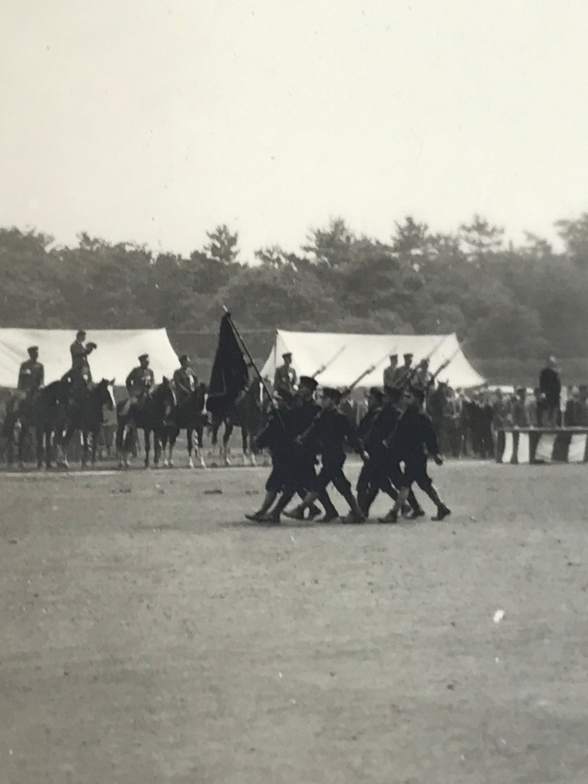 Japanese Showa WWII Military Demonstration Photograph Uniforms Black White PH114