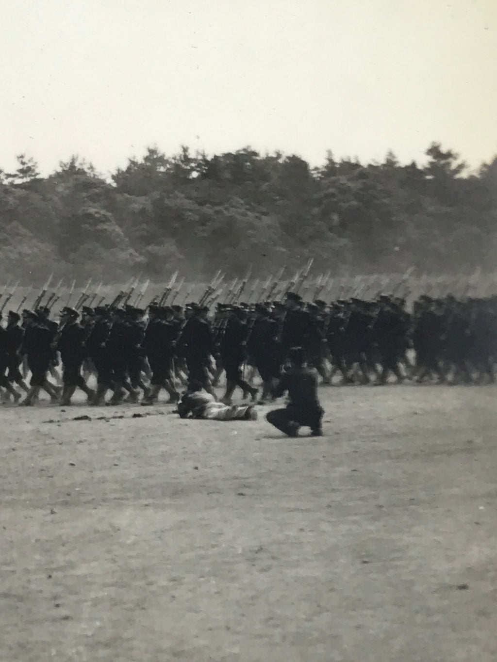 Japanese Showa WWII Military Demonstration Photograph Uniforms Black White PH114
