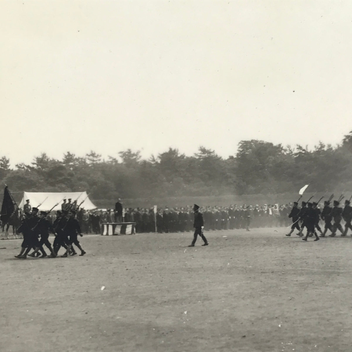 Japanese Showa WWII Military Demonstration Photograph Uniforms Black White PH114