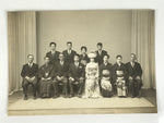 Japanese Showa Wedding Photograph Vtg Kimono Bride Groom Family Black White PH60