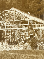 Japanese Showa Wood Frame Home Construction Photograph Vtg Daily Life Sepia PH88