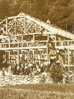 Japanese Showa Wood Frame Home Construction Photograph Vtg Daily Life Sepia PH88