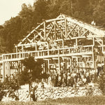 Japanese Showa Wood Frame Home Construction Photograph Vtg Daily Life Sepia PH88