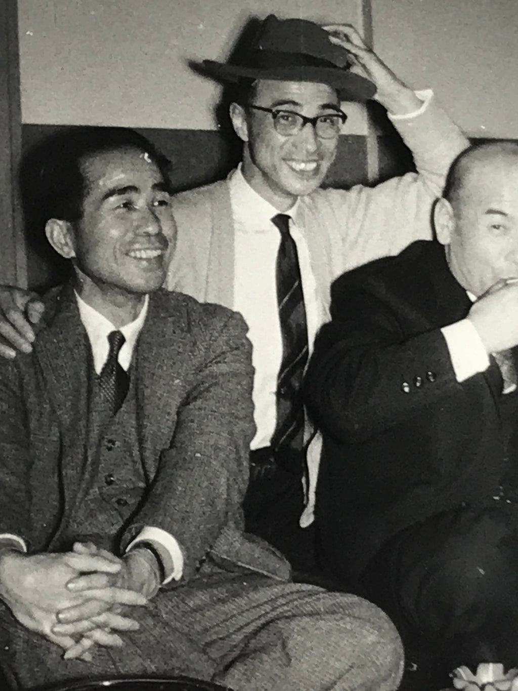 Japanese Showa Work Party Enkai Photograph Vtg Businessmen Black White PH176