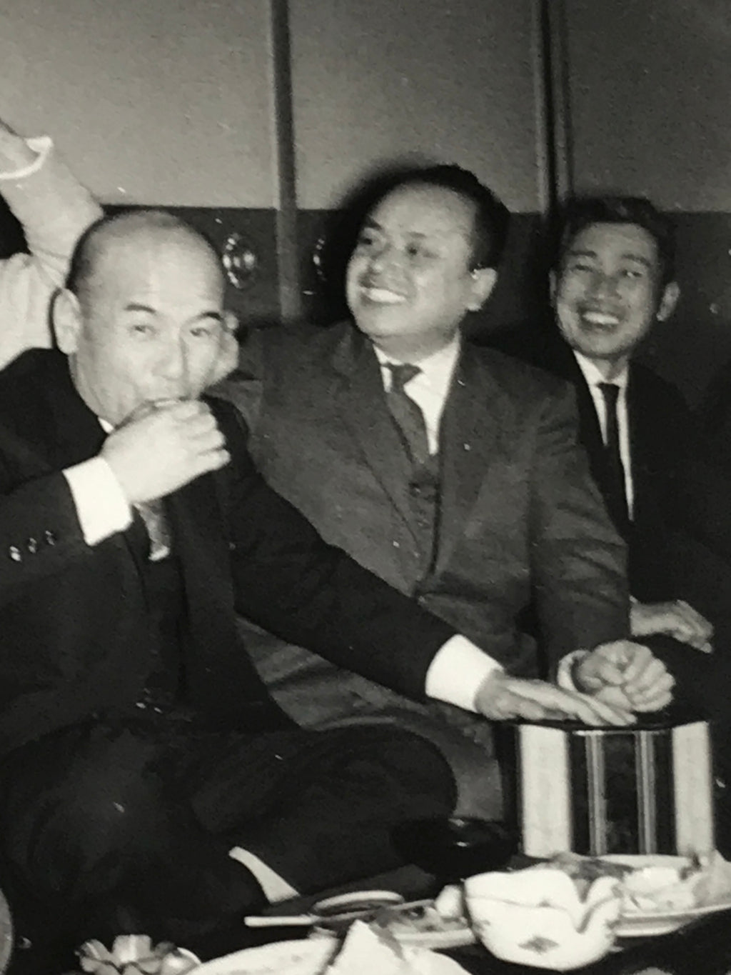 Japanese Showa Work Party Enkai Photograph Vtg Businessmen Black White PH176
