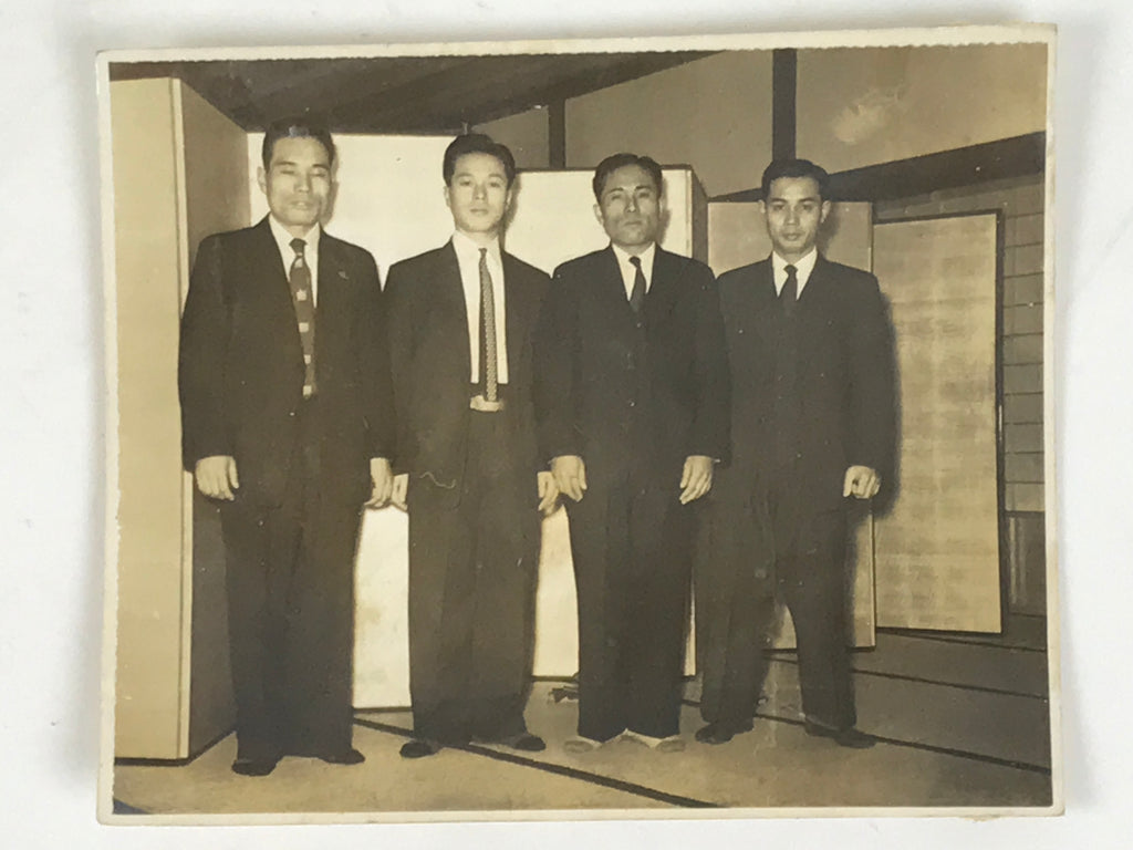 Japanese Showa Work Party Enkai Photograph Vtg Businessmen Sepia Tone PH221