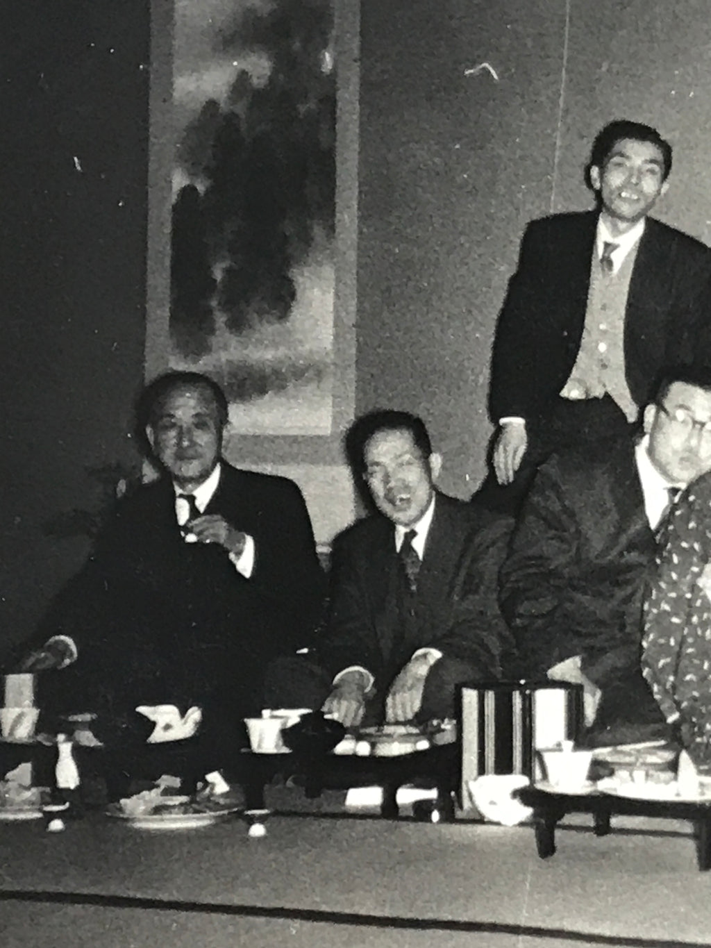 Japanese Showa Work Party Enkai Photograph Vtg Geisha Group Black White PH172