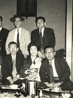 Japanese Showa Work Party Enkai Photograph Vtg Geisha Group Black White PH172