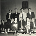 Japanese Showa Work Party Enkai Photograph Vtg Geisha Group Black White PH172