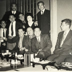 Japanese Showa Work Party Enkai Photograph Vtg Geisha Group Black White PH173
