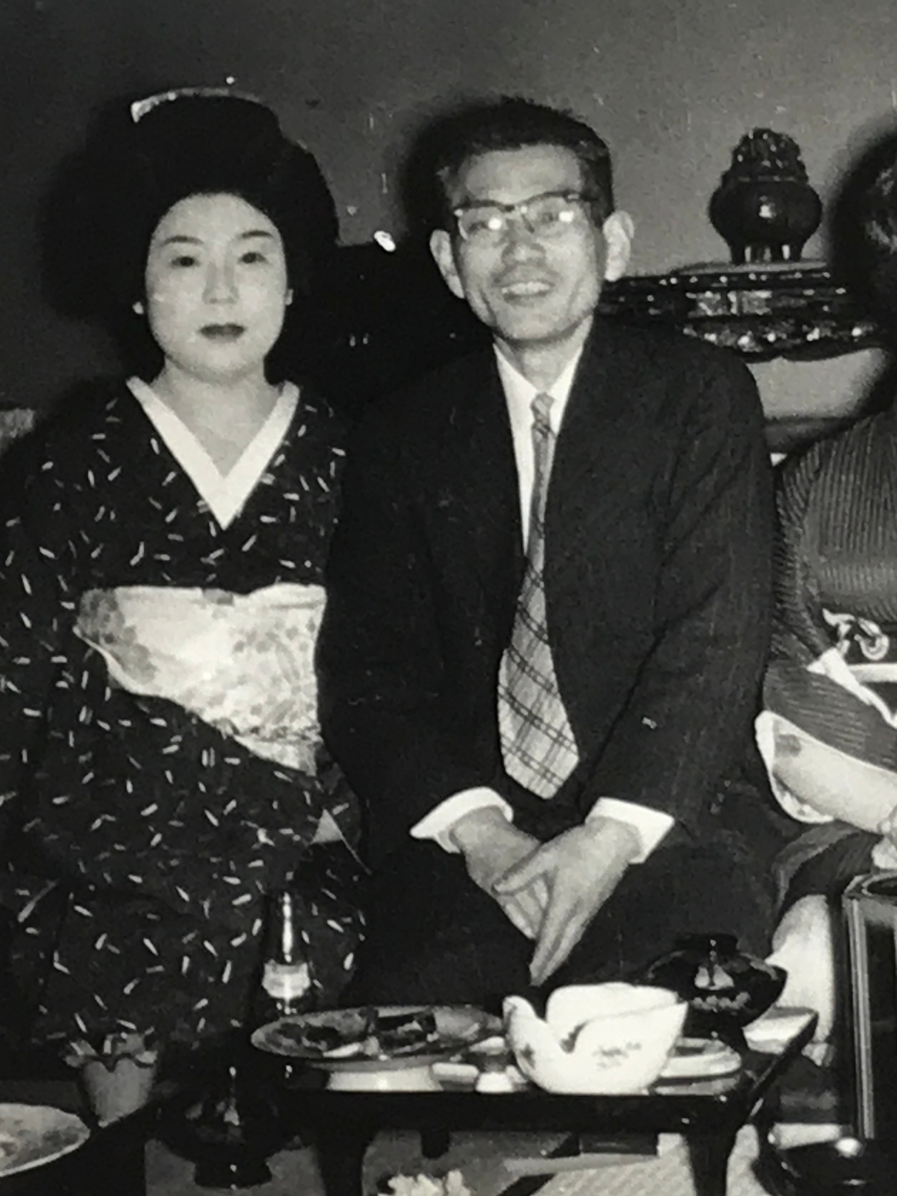 Japanese Showa Work Party Enkai Photograph Vtg Geisha Group Black White PH175
