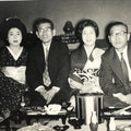 Japanese Showa Work Party Enkai Photograph Vtg Geisha Group Black White PH175