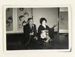 Japanese Showa Work Party Enkai Photograph Vtg Geisha Shamisen Black White PH171