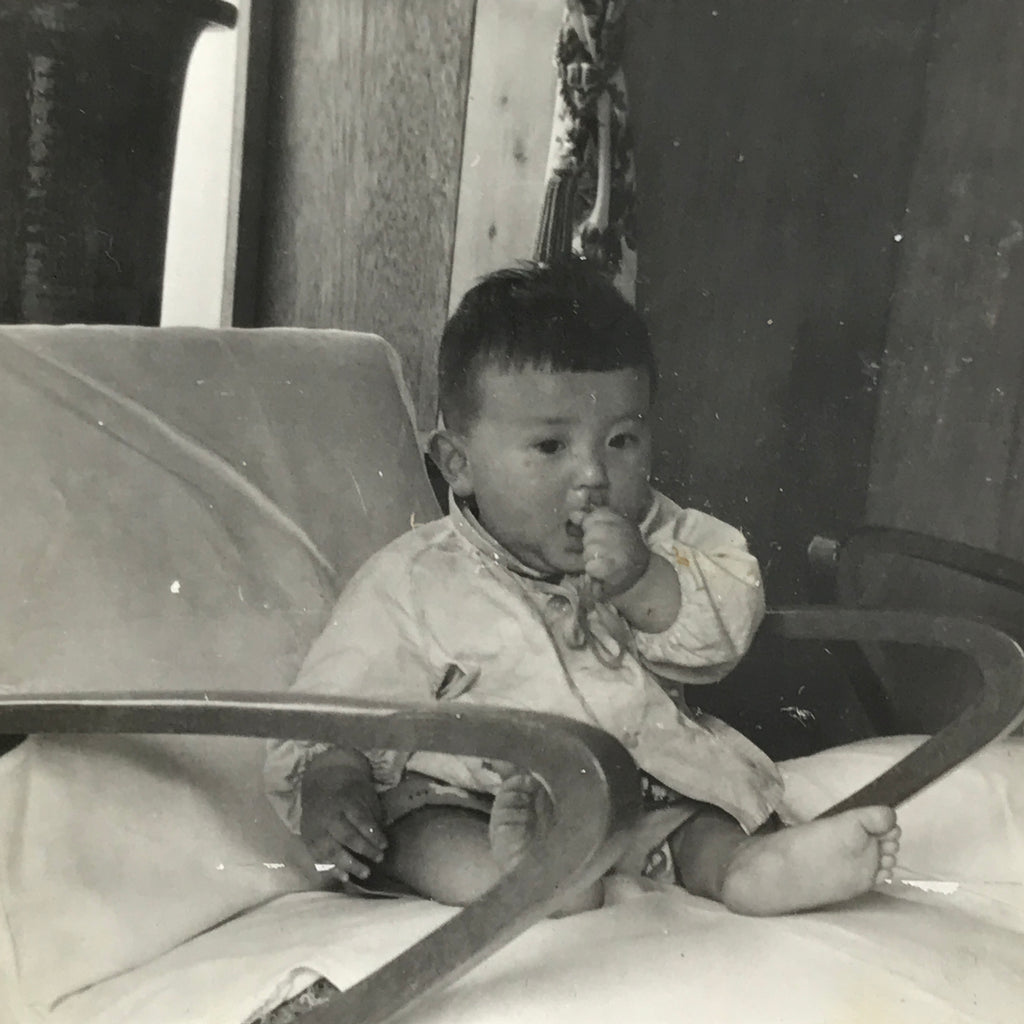 Japanese Showa Young Child Portrait Photograph Boy Daily Life Black White PH199