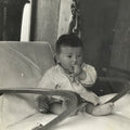 Japanese Showa Young Child Portrait Photograph Boy Daily Life Black White PH199