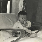 Japanese Showa Young Child Portrait Photograph Boy Daily Life Black White PH199
