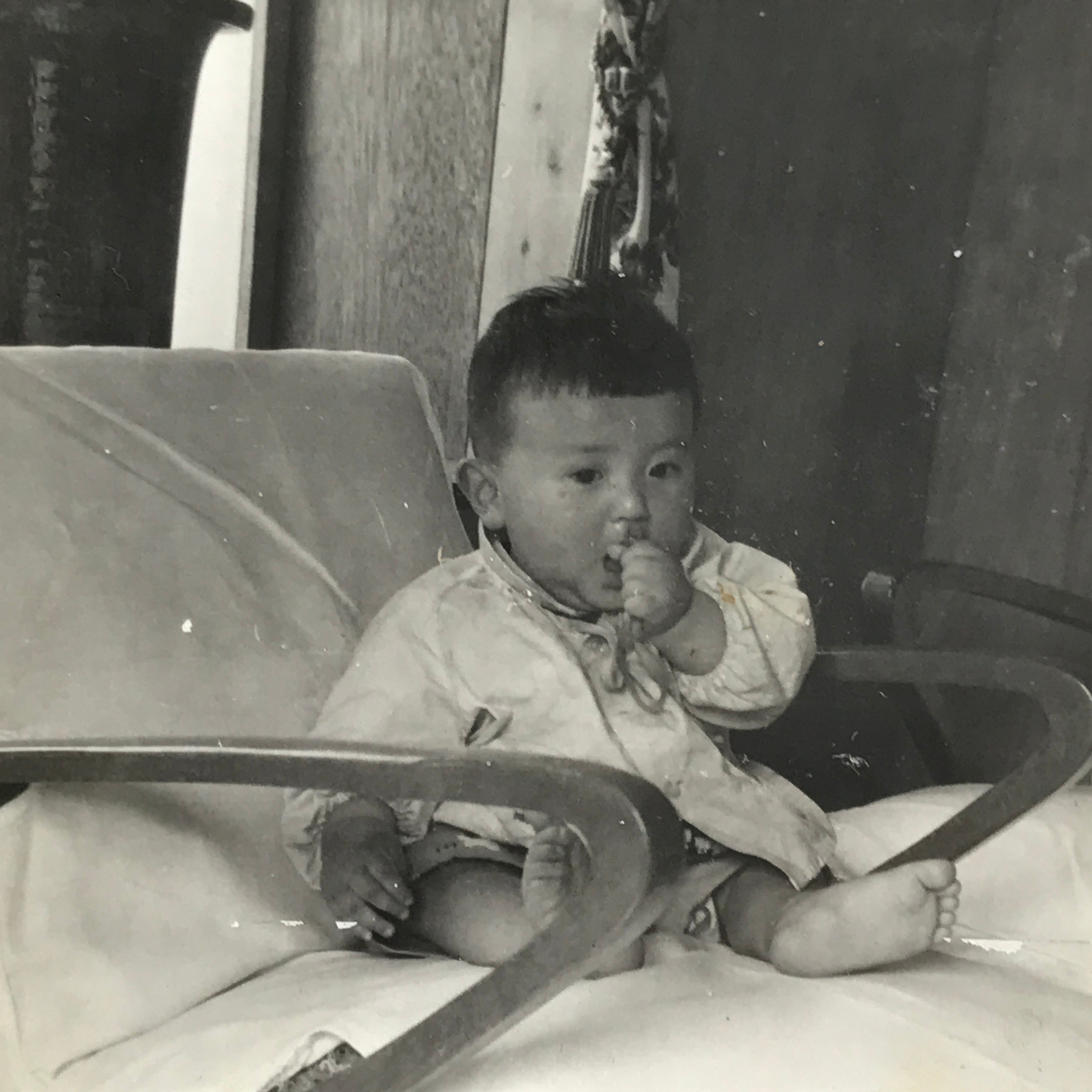 Japanese Showa Young Child Portrait Photograph Boy Daily Life Black White PH199