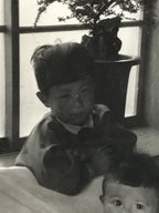 Japanese Showa Young Child Portrait Photograph Boy Daily Life Black White PH205