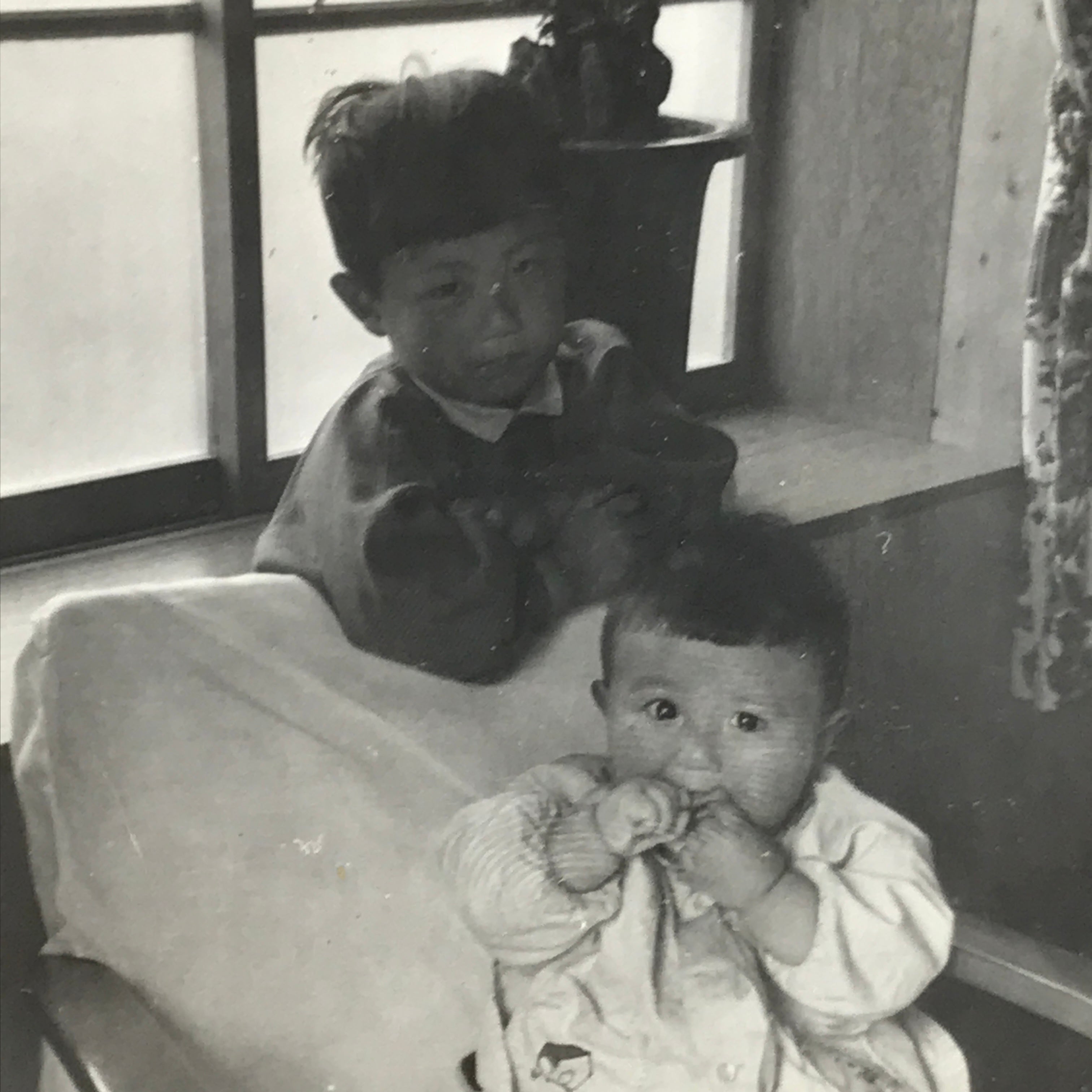 Japanese Showa Young Child Portrait Photograph Boy Daily Life Black White PH205