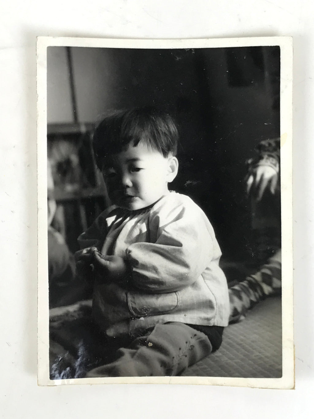 Japanese Showa Young Child Portrait Photograph Boy Daily Life Black White PH247
