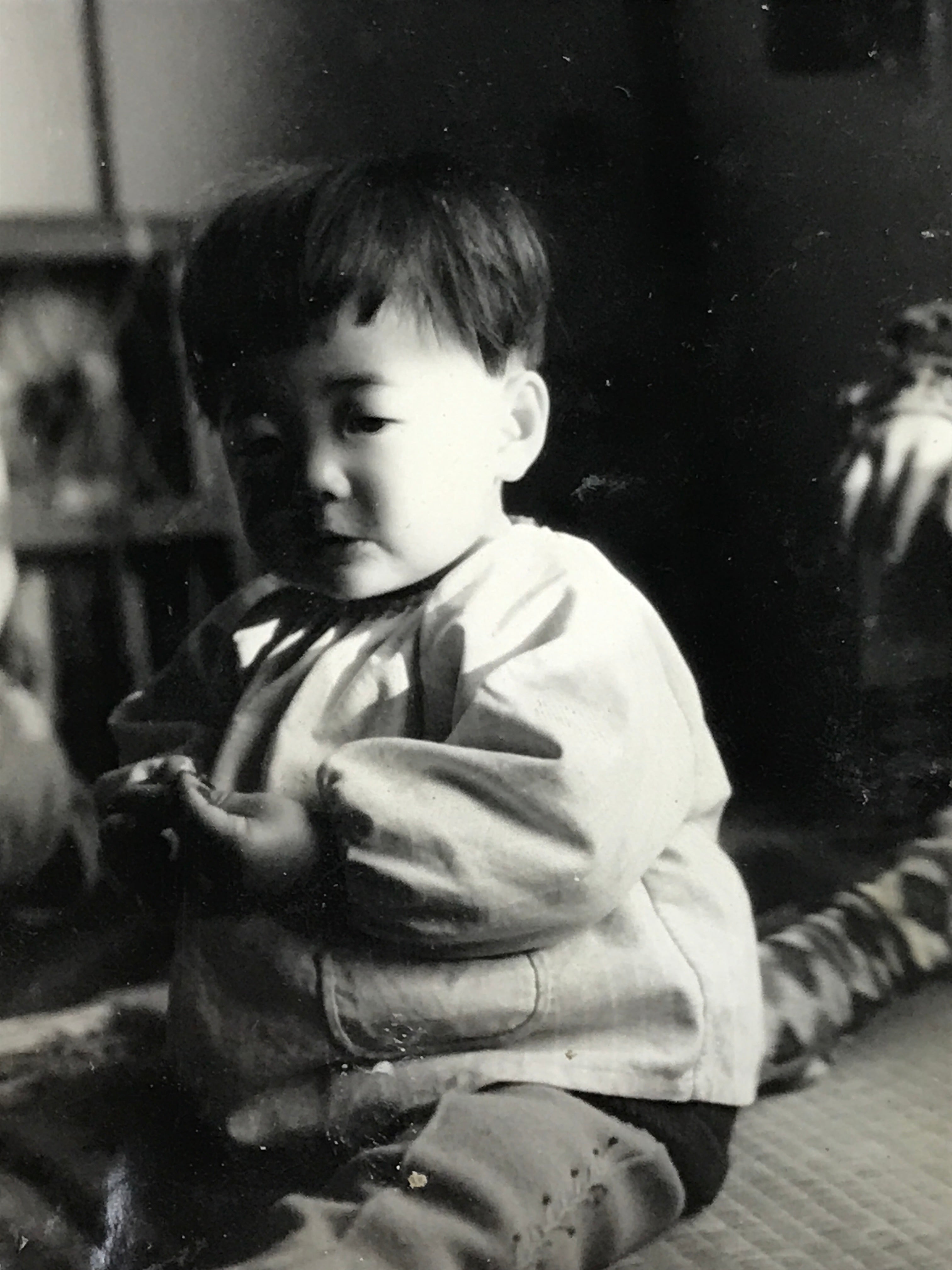 Japanese Showa Young Child Portrait Photograph Boy Daily Life Black White PH247
