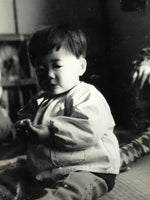 Japanese Showa Young Child Portrait Photograph Boy Daily Life Black White PH247