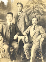 Japanese Showa Young Men Group Photograph Vtg Daily Life Suits Sepia Tone PH104