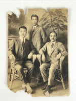 Japanese Showa Young Men Group Photograph Vtg Daily Life Suits Sepia Tone PH104