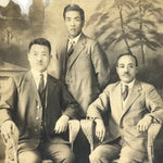 Japanese Showa Young Men Group Photograph Vtg Daily Life Suits Sepia Tone PH104