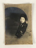 Japanese Showa Young Woman Posed Portrait Photograph Vtg Kimono Sepia Tone PH268