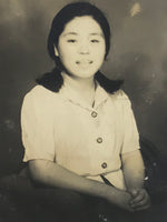 Japanese Showa Young Woman Posed Portrait Photograph Vtg Smile Black White PH271