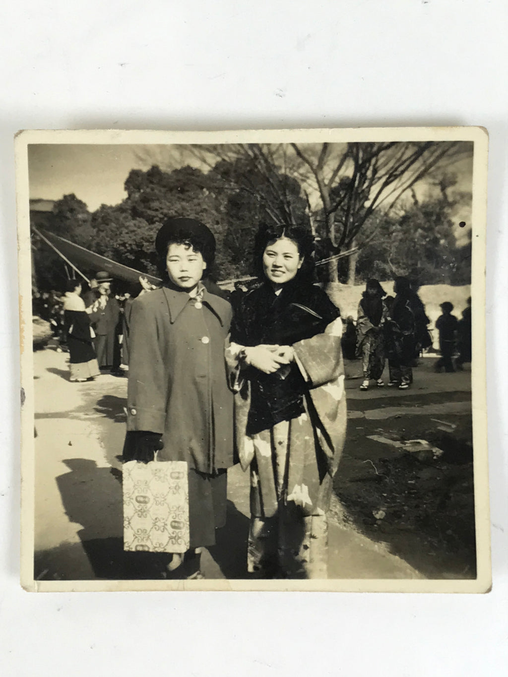Japanese Showa Young Women Portrait Photograph Vtg Kimono Black White PH280