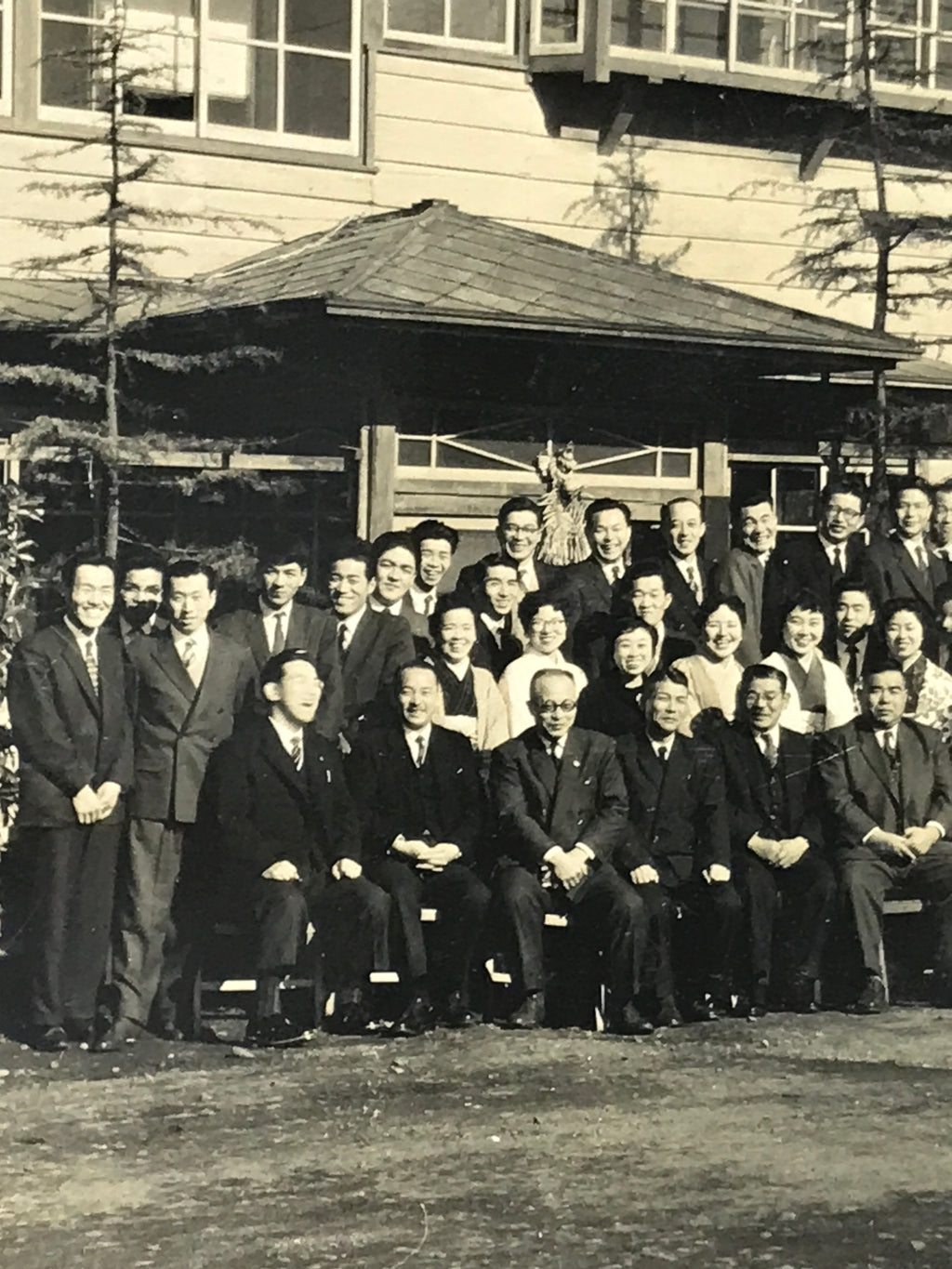 Japanese Showa Yuasa Trading Company Staff Group Photograph Vtg Black White PH10