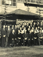 Japanese Showa Yuasa Trading Company Staff Group Photograph Vtg Black White PH10