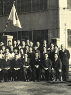 Japanese Showa Yuasa Trading Company Staff Group Photograph Vtg Black White PH10