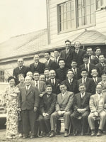 Japanese Showa Yuasa Trading Company Staff Group Photograph Vtg Black White PH97