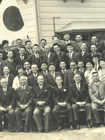 Japanese Showa Yuasa Trading Company Staff Group Photograph Vtg Black White PH97