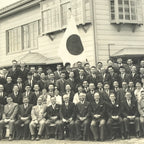 Japanese Showa Yuasa Trading Company Staff Group Photograph Vtg Black White PH97