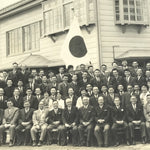 Japanese Showa Yuasa Trading Company Staff Group Photograph Vtg Black White PH97
