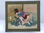 Japanese Shunga Art Vtg Handpainted Silk Kimono Fall Chrysanthemum FL502