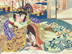 Japanese Shunga Art Vtg Handpainted Silk Kimono Fall Momiji Indoor FL503