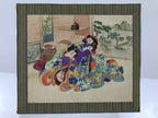 Japanese Shunga Art Vtg Handpainted Silk Kimono Indoor Garden View FL511