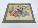 Japanese Shunga Art Vtg Handpainted Silk Kimono Indoor Garden View FL511