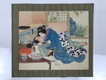 Japanese Shunga Art Vtg Handpainted Silk Kimono Sashimi Jubako FL505
