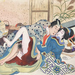 Japanese Shunga Art Vtg Handpainted Silk Kimono Tea Ceremony FL504